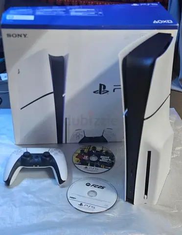 PS5 SILM DISC 1TB ONE CONTROLLER +2 GAMES WITH BOX