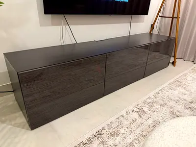 IKEA BESTA TV Bench with Brand New Brown Gloss Doors