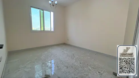 One bedroom and living room in Rawda 2, brand new building, prime location in Ajman on the Dubai and Sharjah exit, 2 bathrooms, central air conditioni