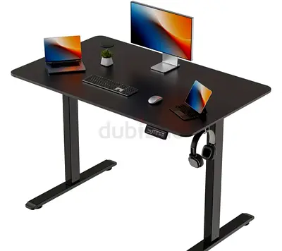 Electric Standing Desk Height Adjustable(110*60cm)with headphone hook+Office chair height adjustable