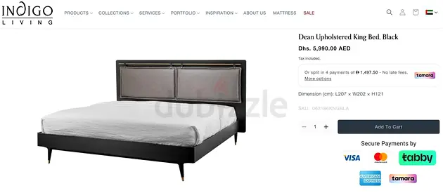 Dean Upholstered King Bed - Black