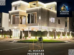 Villa in Al Yasmin Corner, three floors, 7 rooms, private pool, elevator, central air conditioning,