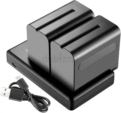 Neewer 2-Pack 6600mAh Li-ion Replacement Battery with USB Charger for Sony NP-F550