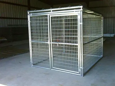 Galvanized Large Heavy-Duty Outdoor Metal Dog Kennel Pen -