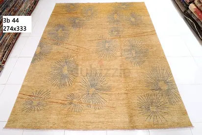 Hand knotted  Beige  Grey Modern Wool Rug 2.7 x 3.3m living room rug office rug carpet
