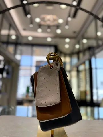 Fendi Triplet Tricolor Clutch Handbag (Authentic/PreOwned)