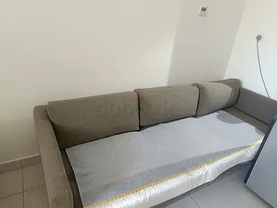 3-Seater Fabric Sofa - Neutral Grey, Good Condition - pick after 28th May