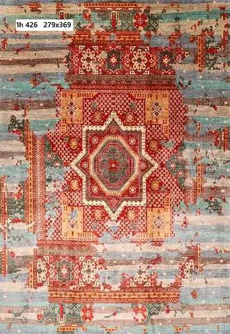 2.8x3.7m abstract mamlouk Afghan wool carpet Red  Teal Oriental Area Rug, Medium Size living rug