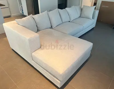 SOFA Colorado 3-Seater Fabric Right corner Sofa, light grey, 301 x 82 x 169 cm - Fawless condition