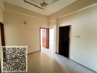 Two-bedroom apartment with a living room for annual rent in Abu Shagara area, Sharjah, at a cheap price and with a large area.
