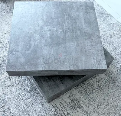 Modern Concrete-Effect Square Coffee Table — Light Use