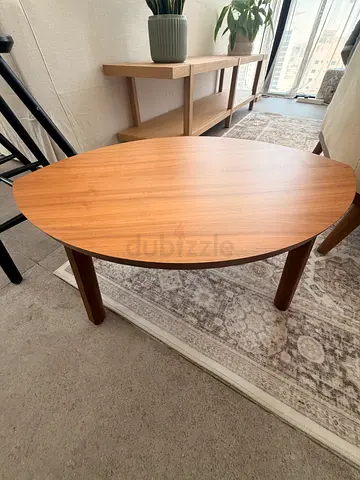 Simple Wooden Oval Coffee Table - Light Oak Finish