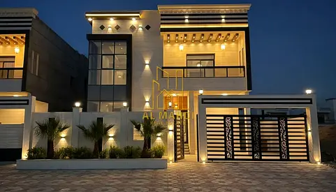 Luxury Villa for Sale in Al Bahia – Ajman | 🛏️ 5 Master Bedrooms | 10% Down Payment | Includes Water, Electricity & Central AC | 🌍 Freehold