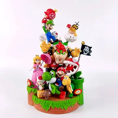 Super Mario Bros Large Statue Figure 28CM | Mario Luigi Bowser Yoshi Princess Peach Collectible