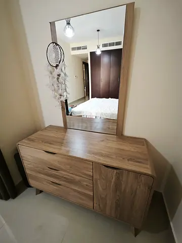 Wooden Dresser with Mirror - Good Condition