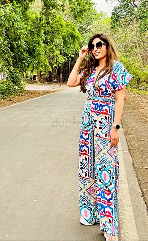 Zara Printed Jumpsuit in Satin Effect