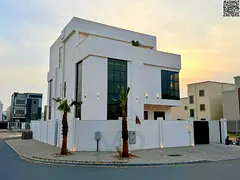 Luxury villa for sale in Al Zahia, Ajman. 3 floors, corner plot on two streets, 7 master bedrooms,