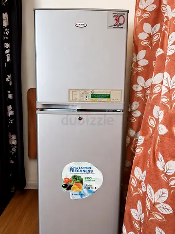 Silver Double-Door Refrigerator with Top Freezer - Good Condition