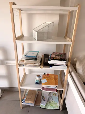 IKEA-style Wooden White Open Shelf Unit - 4 Tiers