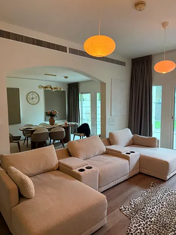 Large Beige Modular L-Shaped Sofa and electronic cup heating and cooling , magnetic phone charging.