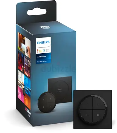 Philips Hue Tap Dial Switch [Black] Easy Smart Lighting Control. Indoor Home Lighting Automation