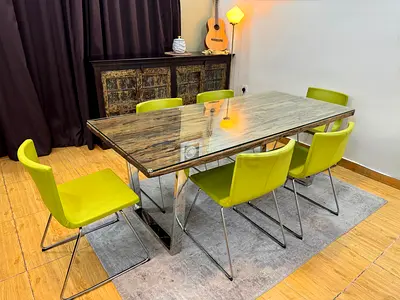 Marina Home Railway Wood Dining Table Set