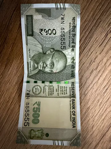 Genuine Reserve Bank of India ₹500 Note (Collectible) — Serial 555555