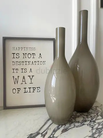 Decorative Vase Set + Wooden Wall Art