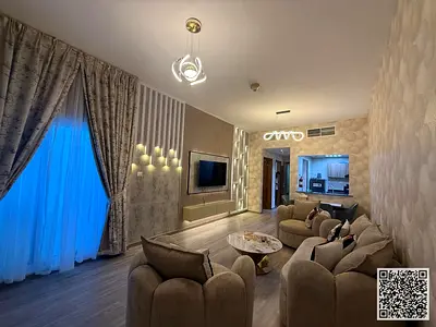 ✨ Luxury apartment for monthly rent, one bedroom and a hall with an open view, fully furnished with elegant furniture and a fully equipped kitchen