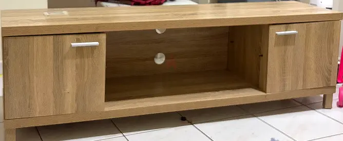 Oak TV Unit / Entertainment Center with Storage - Good Condition