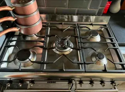 My stainless steel 5-burner gas range with double oven, working condition