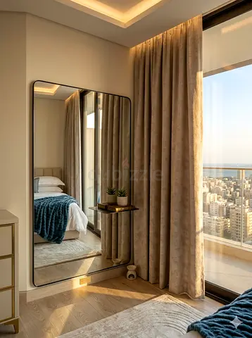 Large Full-Length Floor Mirror with Rounded Corners
