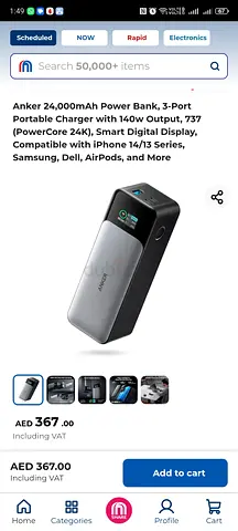 Anker 24,000mAh 140W Power Bank (PowerCore 24K) - Portable Charger with 3 Ports