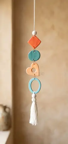 Handmade Ceramic Hanging Ornament with Tassel