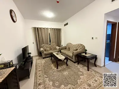 Furnished one-bedroom apartment for monthly rent ✅ in Ajman - Al Rashidiya 1 - Pearl of Ajman Towers ✔️ Includes bills & internet ⚡📶 Ready to move in