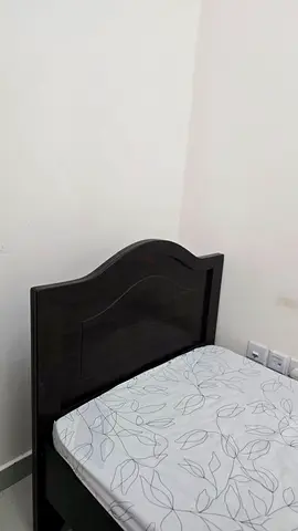 Dark Wooden Bed Frame with Curved Headboard - Single/Small Double
