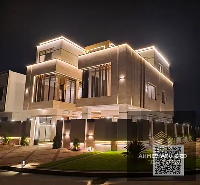 فيلا فاخرة في الياسمين مطلة مباشرة على حديقة الحميدية، زاوية شارعين، بمساحة أرض 4400 قدم وبناء 7200 قدم، تضم 7 غرف ماستر، مصعد، تكييف مركزي، مسبح، مع
