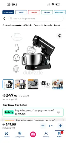 Stand Mixer with Bowl and Multiple Attachments (Good Working Condition)