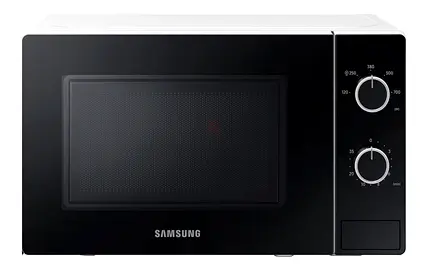 Samsung Solo Microwave Oven with Full Glass Door, 20L, White, Dual Dial, MS20A3010AH/SG