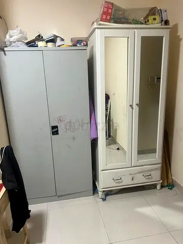 Steel  Wood cupboards with good condition