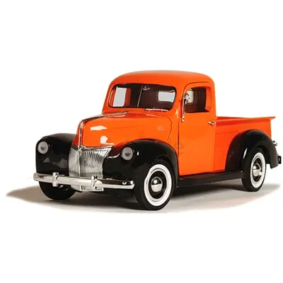 1940 Ford Pickup 1:18 Diecast Model | Rare Orange Vintage Truck Collectible