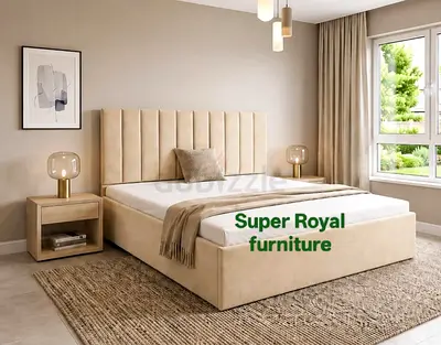 Beige Brand new Queen size bed storage family bed double bed Queen bed mattress good Quality