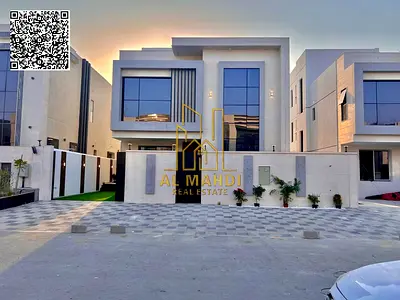 فيلا فاخرة بمسبح خاص للبيع في الزاهية بعجمان | 5 غرف ماستر | طابقين وروف | شامل الرسوم والكهرباء والماء