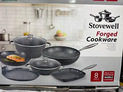 Stovewell 8-piece Forged Marble Coating Cookware Set (Like New)