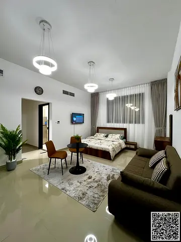 Fully furnished studio apartment for monthly rent ✅ in Ajman - Al Nuaimiya 2 - Kuwait Street ✔️ Rent includes bills and internet ⚡📶 Ready to move in