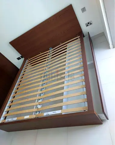 Wooden Double Bed Frame with Slatted Base and Headboard