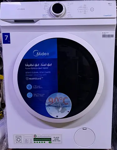 Midea 7kg Front Load Washer/Dryer Combo - 90°C Hygiene Cycle, White