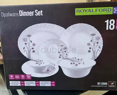 Royalford 18-piece Opalware Dinner Set - White Floral (Like New Box)