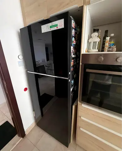 Samsung black Glass Top Mount Freezer Fridge Good Condition