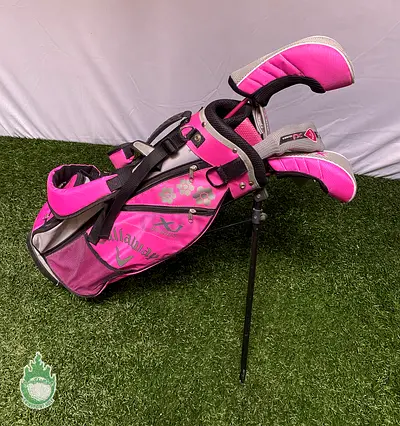Kids Girls Junior Callaway XJ Series Pink Golf Set 42 - 46 tall 4-7 yr olds